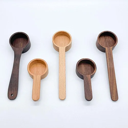 Miniatura 5 de Cucharas de café molido de madera, medición para granos molidos o té, agitador de mezcla de sopa, utensilios de cocina, 1 cuchara de té de madera B