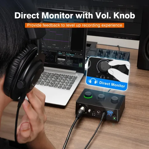 Miniatura 4 de FIFINE Mezclador de Audio para PC para Grabación de Música, Interfaz USB para Streaming y Podcasting con XLR, Monitor, Alimentación Fantasma 48V