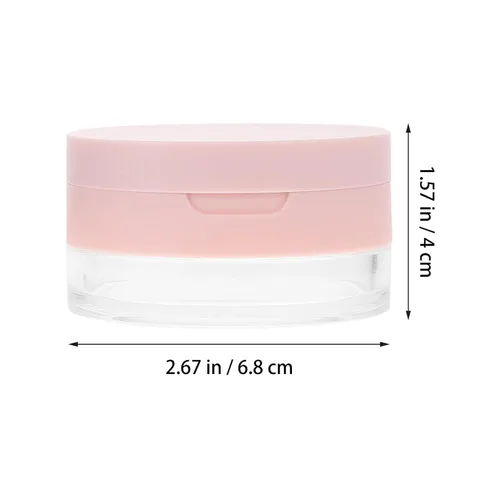 Miniatura 5 de Beaupretty Estuche compacto de 2 piezas con soplo reutilizable contenedor de polvo suelto con espejo de plástico DIY estuche de polvo de maquillaje