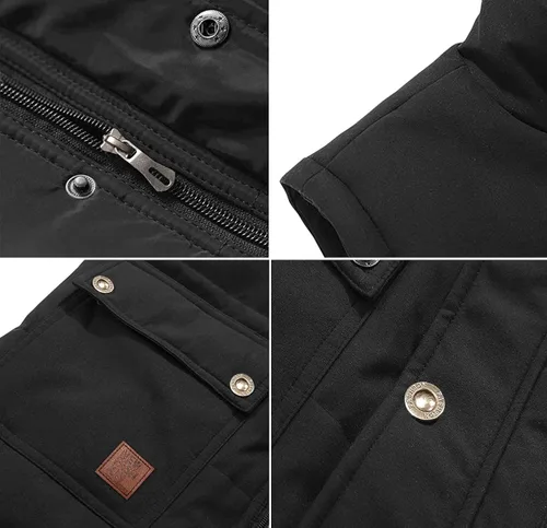Miniatura 5 de EKLENTSON Chaleco para hombres invierno grueso forro polar resistente al viento al aire libre chaleco calentado