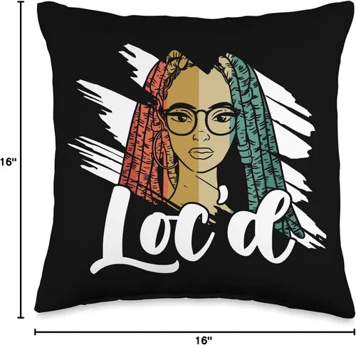Miniatura 4 de Locs Afro Dreadlocks Love Natural Beauty Hair It's the Locs for Me-Afro Hair - Almohada negra americana africana, 16 x 16 pulgadas, multicolor