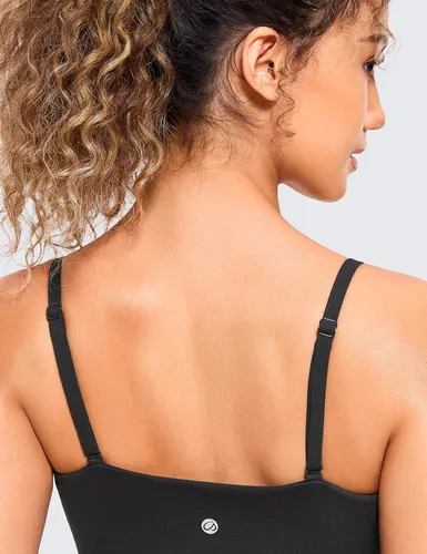 Miniatura 4 de CRZ YOGA Butterluxe - Brasier deportivo ajustable con tirantes delgados para mujer, con relleno, sin varillas, cuello cuadrado, para entrenamiento
