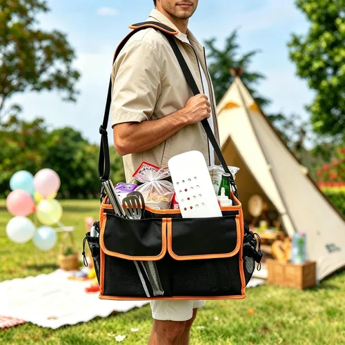 Miniatura 2 de Organizador grande para parrilla con soporte para toallas de papel, organizador de barbacoa para utensilios, condimentos, organizador de picnic