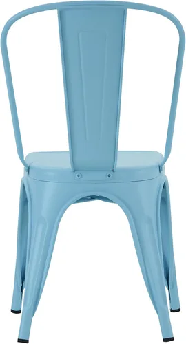 Miniatura 8 de Nazhura Silla de Comedor de Metal Estilo Tolix de Granja para Cocina, Comedor, Café, Restaurante, Bistro, Patio, 18 Pulgadas, Apilable, Impermeable