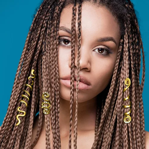 Miniatura 2 de 12 piezas de joyería celta para el cabello, accesorios de aleación para rastas, joyas de bobina de Loc, puños para el cabello, pinzas de serpiente