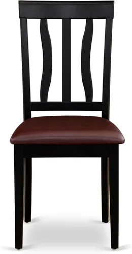 Miniatura 12 de East West Furniture ANTI5-BLK-LC - Juego de mesa de comedor de 5 piezas para 4 personas, incluye una mesa de cocina redonda con pedestal y 4 sillas