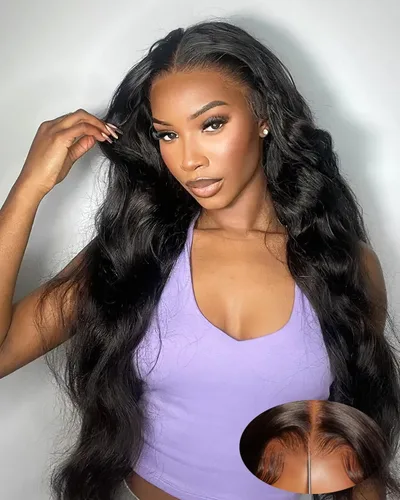 Miniatura 11 de MENTOR Pelucas de cabello humano sin pegamento, peluca sin pegamento para principiantes, precortadas con encaje frontal, pelucas de onda profunda