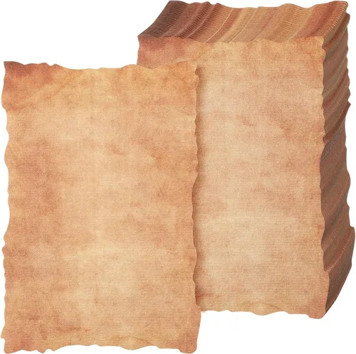 Harloon 100 piezas de papel de algodón vintage de aspecto antiguo para acuarela, cartulina en blanco de 200 Gsm de grosor, papel virgen con borde