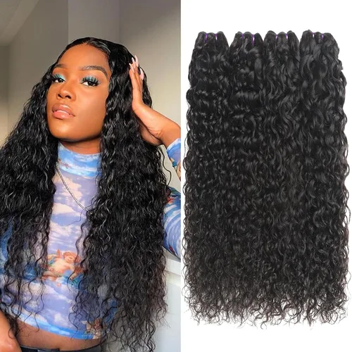 Miniatura 18 de Beauty Queen 16A Paquetes de Cabello Crudo Ondas de Agua 14 16 18 Pulgadas 3 Paquetes 100% Cabello Virgen Brasileño Sin Procesar Paquetes Tejidos