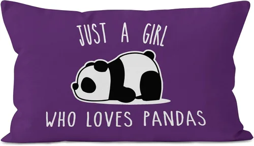 Miniatura 5 de Just A Girl Who Loves Pandas, funda de almohada de oso panda, 12 x 20 pulgadas, regalos para amantes del oso panda, regalos para decoración