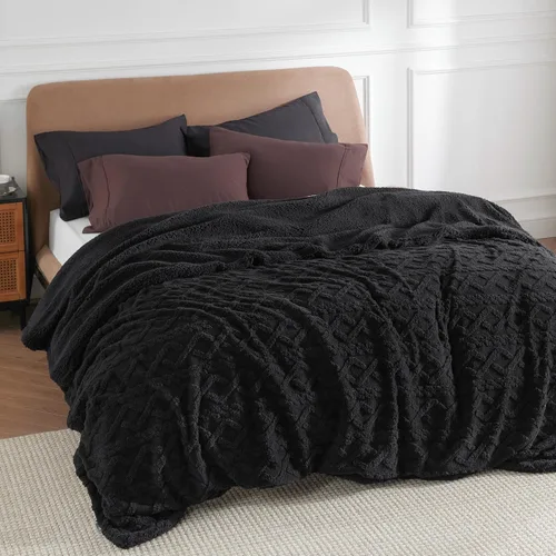 Miniatura 20 de Bedsure Gentlesoft - Manta de forro polar Sherpa para sofá, mullida y acogedora manta de jacquard para mujer, regalo de Navidad, gruesa y cálida