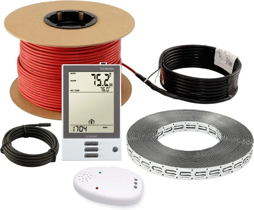 LuxHeat Kit de cable de calefacción de suelo de 200 pies cuadrados - Kit de suelo de baño con calefacción de 240 V - Sistema de suelo calefactado