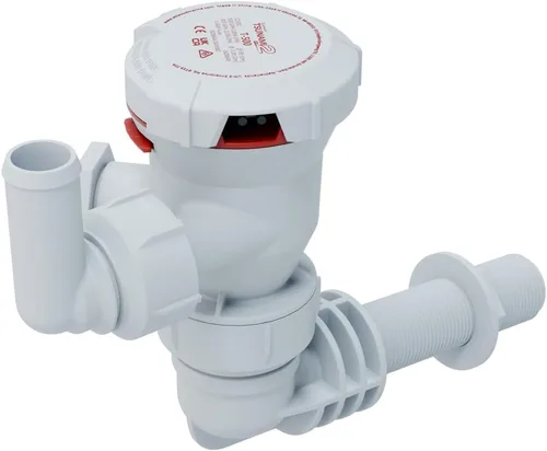 Miniatura 7 de Attwood Bomba aireadora Tsunami MK2 T500 (12 V), 500 GPH, recta a través del casco con accesorios (codo y recto). Reemplazo directo para attwood