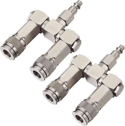 Miniatura 8 de FIXSMITH Conector de manguera de aire: divisor de manguera de aire de 2 vías, 1/4 en NPT, accesorios para compresores de aire, conectores giratorios