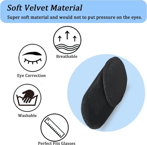 Miniatura 5 de 4 parches de ojos para gafas, parche médico para el tratamiento de ojos perezosos, ambliopía, estrabismo, mejora la visión, parche reutilizable Negro
