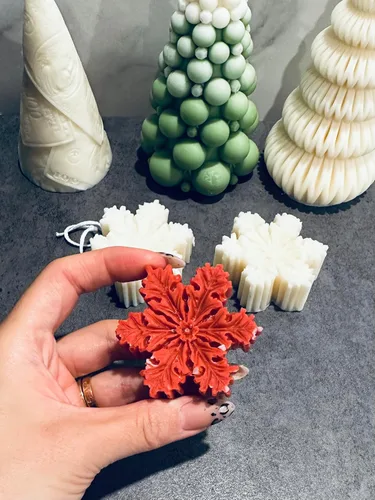 Miniatura 3 de Snowflake Candles Set of 6, Christmas Eve Candles, New Years Candles, Shaped Snowflake Scented Candles, Ornaments Christmas Gifts, Christmas