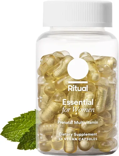 Ritual Multivitamínico prenatal esencial para mujeres: folato y colina para el soporte del tubo neural, Omega-3 DHA para el desarrollo del cerebro