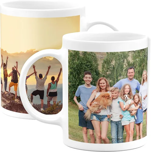 Miniatura 15 de Taza de café con foto personalizada, 11 onzas, color negro, con imagen envolvente, texto, taza de cerámica personalizada con imagen, taza