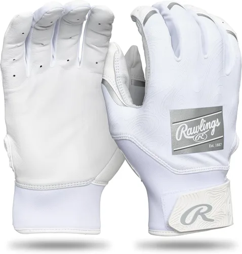 Rawlings | Guantes de bateo de béisbol Clout | Tallas para adultos | Varios colores Blanco/Blanco