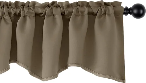 Miniatura 21 de Cenefas Deconovo festoneadas para cortinas pequeñas para oscurecimiento con barra de cortina sólida