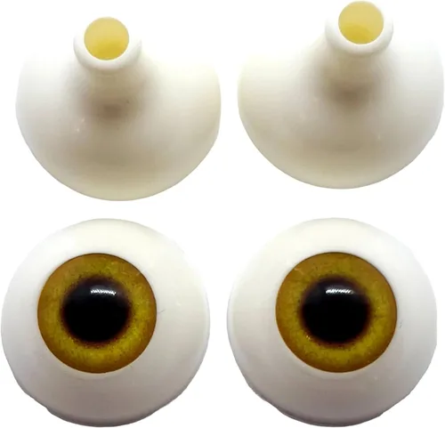 Miniatura 13 de Par de ojos realistas de acrílico redondo tamaño real para accesorios de Halloween, máscaras, muñecas o osos, 1.024 in (marrón claro)