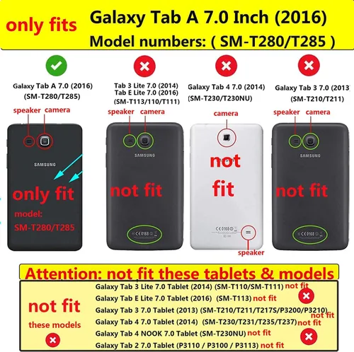 Miniatura 2 de Funda para Samsung Galaxy Tab A 7.0 2016 (SM-T280/T285) con portalápices [Encendido/apagado automático] Folio Stand Smart Magnetic Wallet Embossed