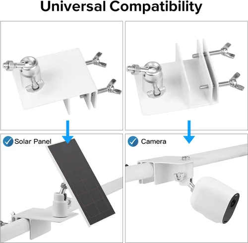Miniatura 2 de Paquete de 2 soportes de canalón compatibles con el panel solar Arlo Essential, Arlo Pro 5S/Pro 4/Pro 3/Pro 2/Ultra 2/Ultra/Panel solar, ángulo