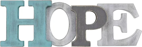 Letrero decorativo de madera rústica con texto en inglés «Hope» para decoración de pared, letrero de madera multicolor con texto en inglés «Hope»,