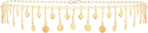 Miniatura 5 de Efulgenz Gold Tone Indian Jewelry for Women Dubai Style Kamarbandh Indian Gold Tone Ball Beads Chain Tassel Kamarbandh Belly Chain Waist Belt Beach