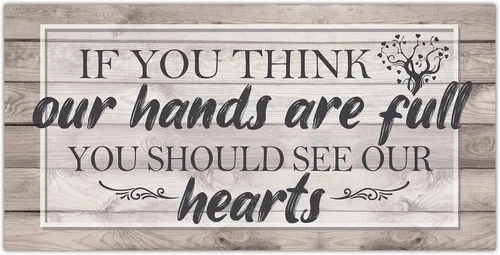 Miniatura 9 de If You Think Our Hands Are Full - Inspirational Home and Office Wall Art Decor, Farmhouse Family Living Room House Quote, Aesthetic Housewarming