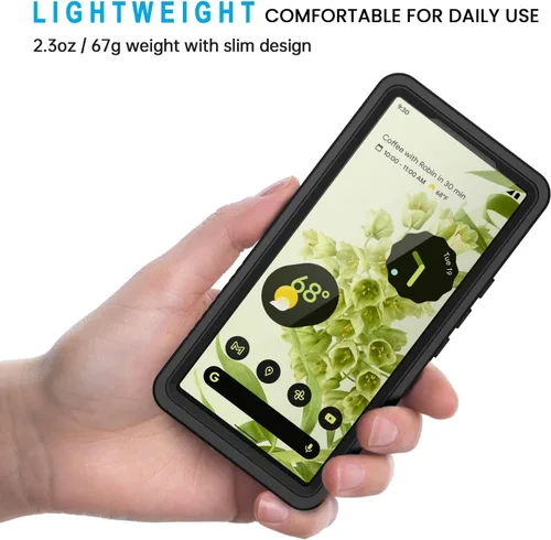 Miniatura 2 de Lanhiem Funda para Google Pixel 6, impermeable IP68 a prueba de polvo con protector de pantalla integrado, funda protectora de cuerpo completo