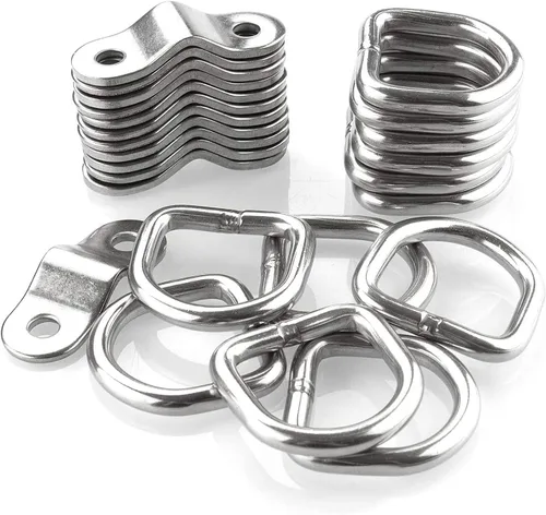 Miniatura 6 de Anclaje de amarre con anilla en D de 1/4 de pulgada para montaje en superficie resistente, anillos de amarre para montaje en piso, 2400 libras