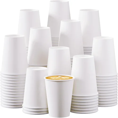 Turbo Bee Tazas de papel desechables de 12 onzas, paquete de 270 tazas de café de papel, tazas desechables para bebidas calientes 270pack-12oz