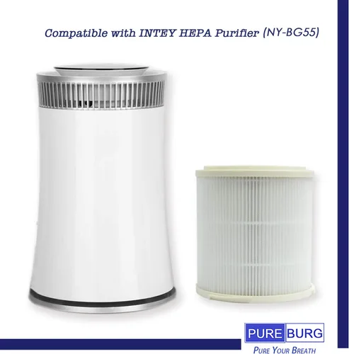 Miniatura 3 de PUREBURG Filtro de repuesto compatible con purificador de aire INTEY NY-BG55, H13 True HEPA y filtración multicapa de carbón activado, paquete de 2