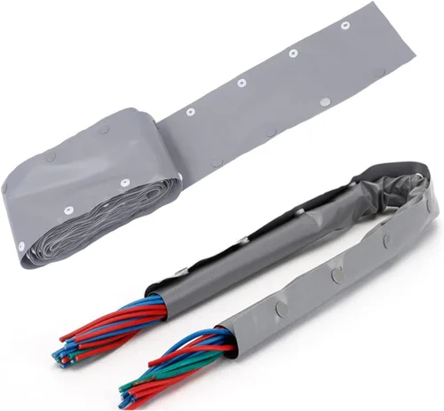 Miniatura 10 de Funda de cable con botón a presión, protector de cable de 0.984 in de diámetro, ignífugo, manga de gestión de cables de PVC, manga protectora