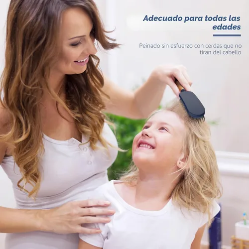 Miniatura 5 de SHINLEA Cepillo de pelo delgado para cabello fino, delgado y grueso, cerdas de nailon dobles suaves para desenredar y masajes profundos, mango