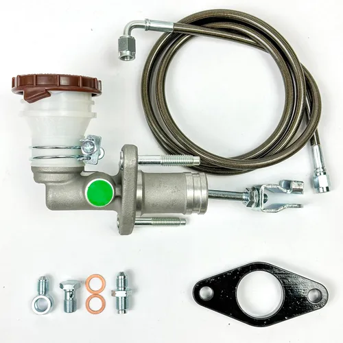 Miniatura 8 de S2000 (S2K) Kit de cilindro maestro de embrague (CMC) compatible con Honda Civic EK K Swap Línea de embrague de acero inoxidable 1996-2000 (negro)