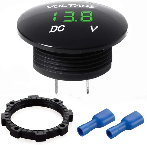 Miniatura 6 de ZYTC Mini voltímetro impermeable con pantalla digital LED, medidor de voltaje DC 12V-24V universal para coche/motocicleta/camión (azul)