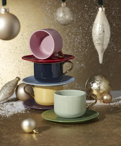 Miniatura 3 de kate spade new york Make It Pop Drinkware Collection, juego de tazas y platillos multicolor, juego de 8 piezas