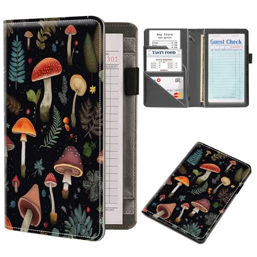 Miniatura 29 de Organizador de libros para camarera, libros de fútbol para camarera, organizador de libro de camarero de piel sintética con bolsillo con cremallera