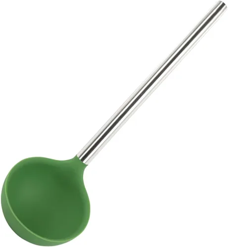 Miniatura 17 de Tovolo Cucharón de silicona con mango de acero inoxidable para cocinar conservas, servir sopa, ponche de sopa, salsa de guiso, cuchara grande