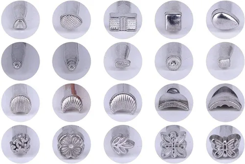 Miniatura 2 de KLLsmDesign Juego de traje de trabajo de cuero para manualidades incluye patrón de alfabeto digital, herramientas de punteado, cuchillo giratorio