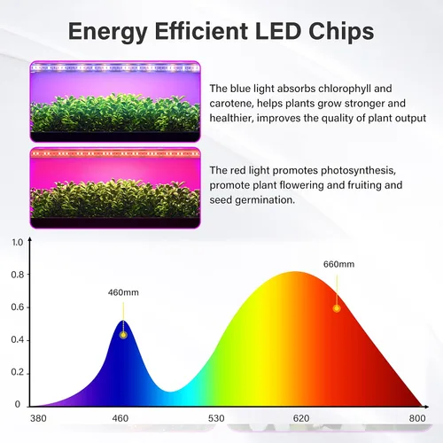 Miniatura 5 de iPower - Lámpara LED de crecimiento con espectro completo para plantas de interior, cuello de cisne ajustable, 2/3 modos de luz y 5/10 niveles