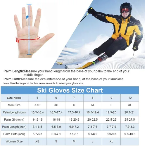 Miniatura 2 de Guantes de esquí Unigear impermeables para pantalla táctil, guantes de snowboard, para clima frío, para hombres y mujeres.