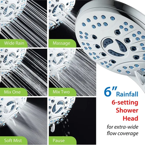 Miniatura 9 de Hotel Spa AquaCare for California As-Seen-On-TV High Pressure Handheld Rain 50-mode 3-way Shower Head Combo with Adjustable Arm, Anti-clog Jets, Tub
