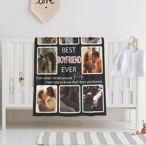 Miniatura 30 de Manta personalizada con collage de fotos, para hermana, amiga, madre, padre, familia, mascotas, parejas, en Navidad, cumpleaños, aniversario, regalo