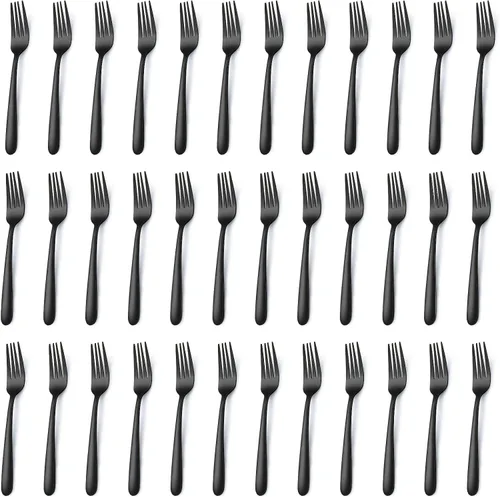 Miniatura 9 de Pleafind 24 tenedores de cena, cubiertos de 7.1 pulgadas, tenedores de cubiertos, tenedores de acero inoxidable, tenedores pulidos con espejo, juego