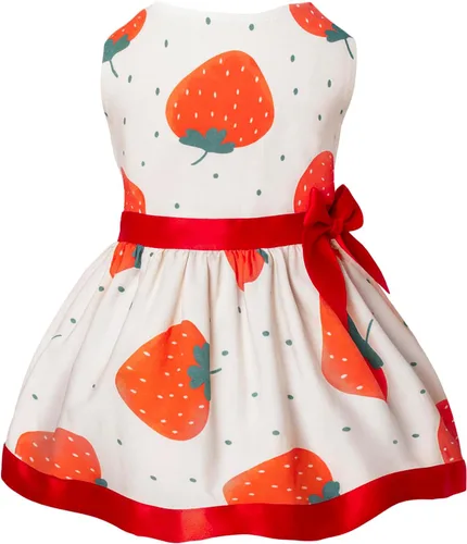 Miniatura 17 de Laifug Vestido de perro con estampado de cachorro, vestido de princesa para perro, ropa de fiesta linda (rosa, M)