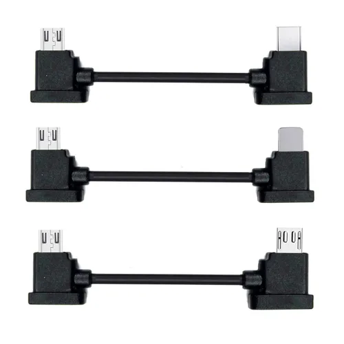 xiwai 3 unids/set Tipo-C y Micro y 8P a Micro USB USB-C Cable de datos para Mavic Pro Platinum Park RC Accesorios