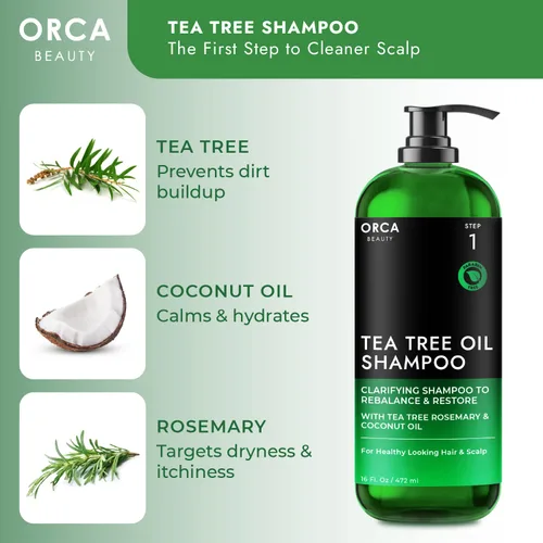 Miniatura 3 de Tea Tree - Juego de champú y acondicionador de 2 x 16 onzas, champú y acondicionador para cabello graso, cuero cabelludo seco, juego de champú